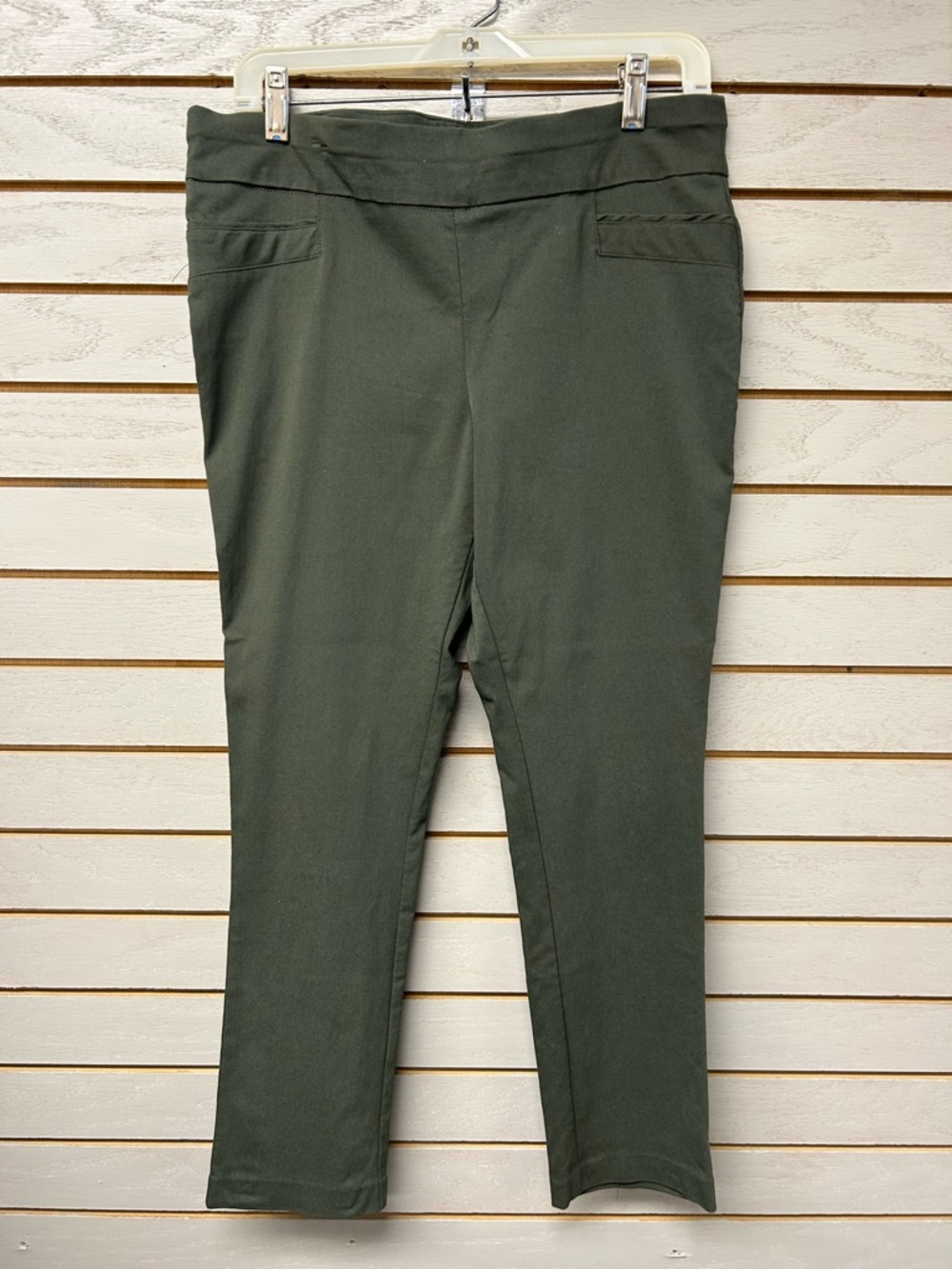 Joe Benbasset Olive Green Ankle-Length Pull-On Slim Pants